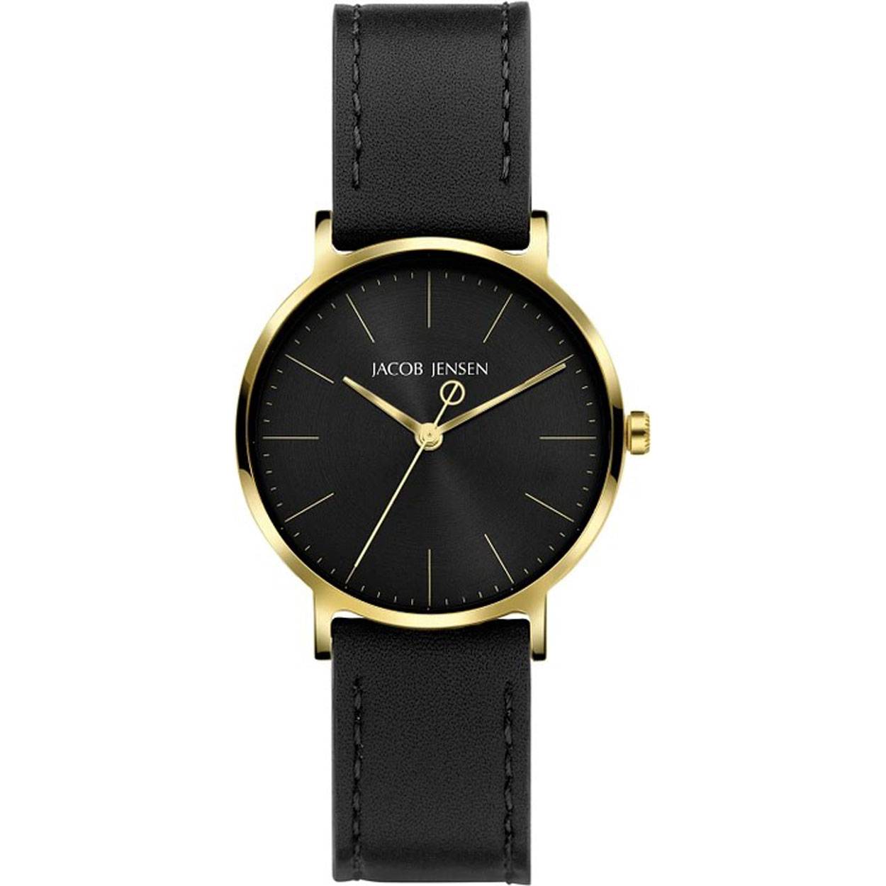 Jacob Jensen horloge, Timeless Nordic tit. double+zwart leer