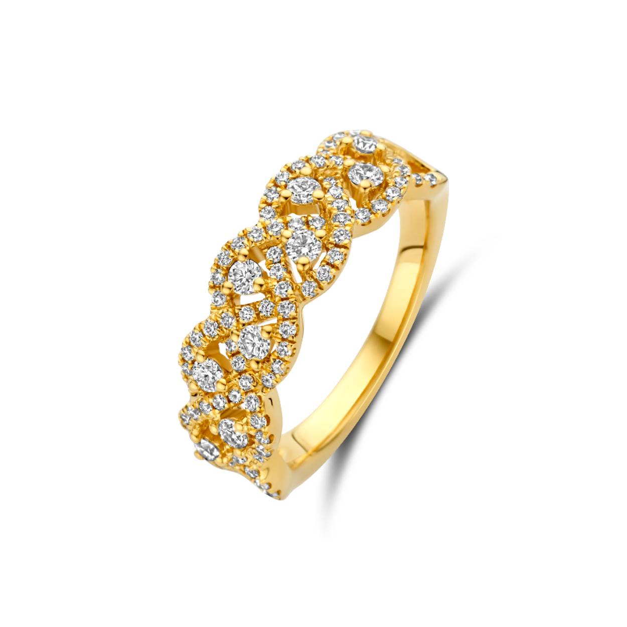 Ring geel goud 18kt met diamanten