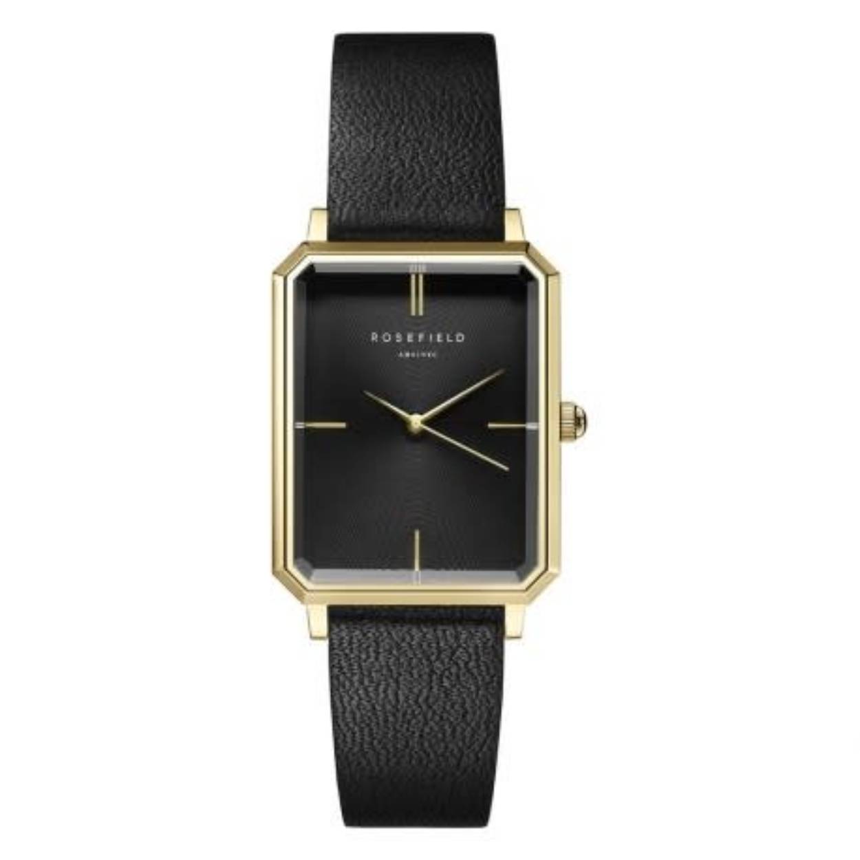 Ontdek The Octagon, Rosefield's nieuwste horlogecollectie — direct een klassieker. Dit bijzondere horloge met achthoekige klok en gepolijste gouden 5-schakel band stralen een elegantie van 1920 elegantie uit en maken dit horloge tot een waar fashion accessoire.