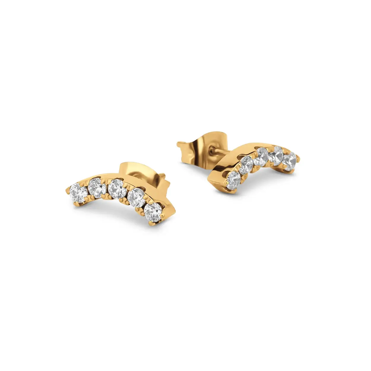 De Melano Friends Diane CZ oorbellen zijn échte must-haves! Deze verfijnde oorstekers gaan met de vorm van het oor mee en zijn ingezet met sprankelende zirkonia steentjes. De Diane CZ oorbellen zijn 13 mm breed en zijn verkrijgbaar in een zilver-, rose goud- of goudkleurige plating.