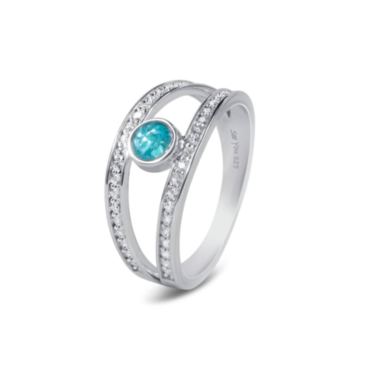 zilver as ring met zirconia