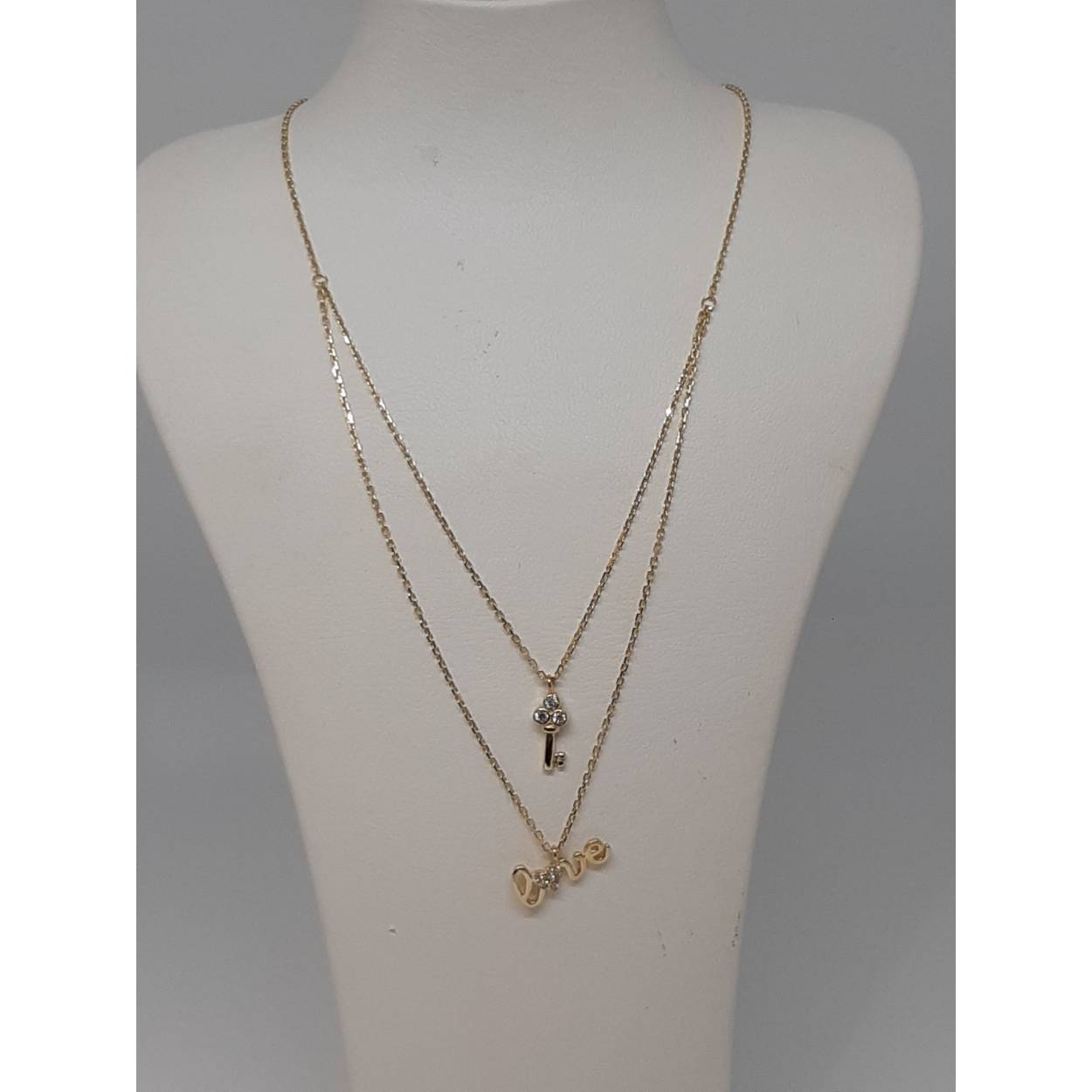 goud ketting 14k met love  40-45 cm