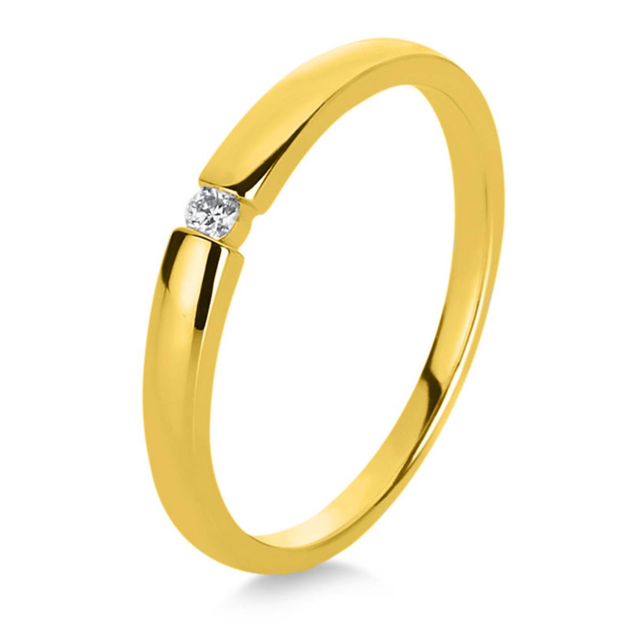 14 KARAAT GEELGOUDEN RING DIAMANT 0.05CRT