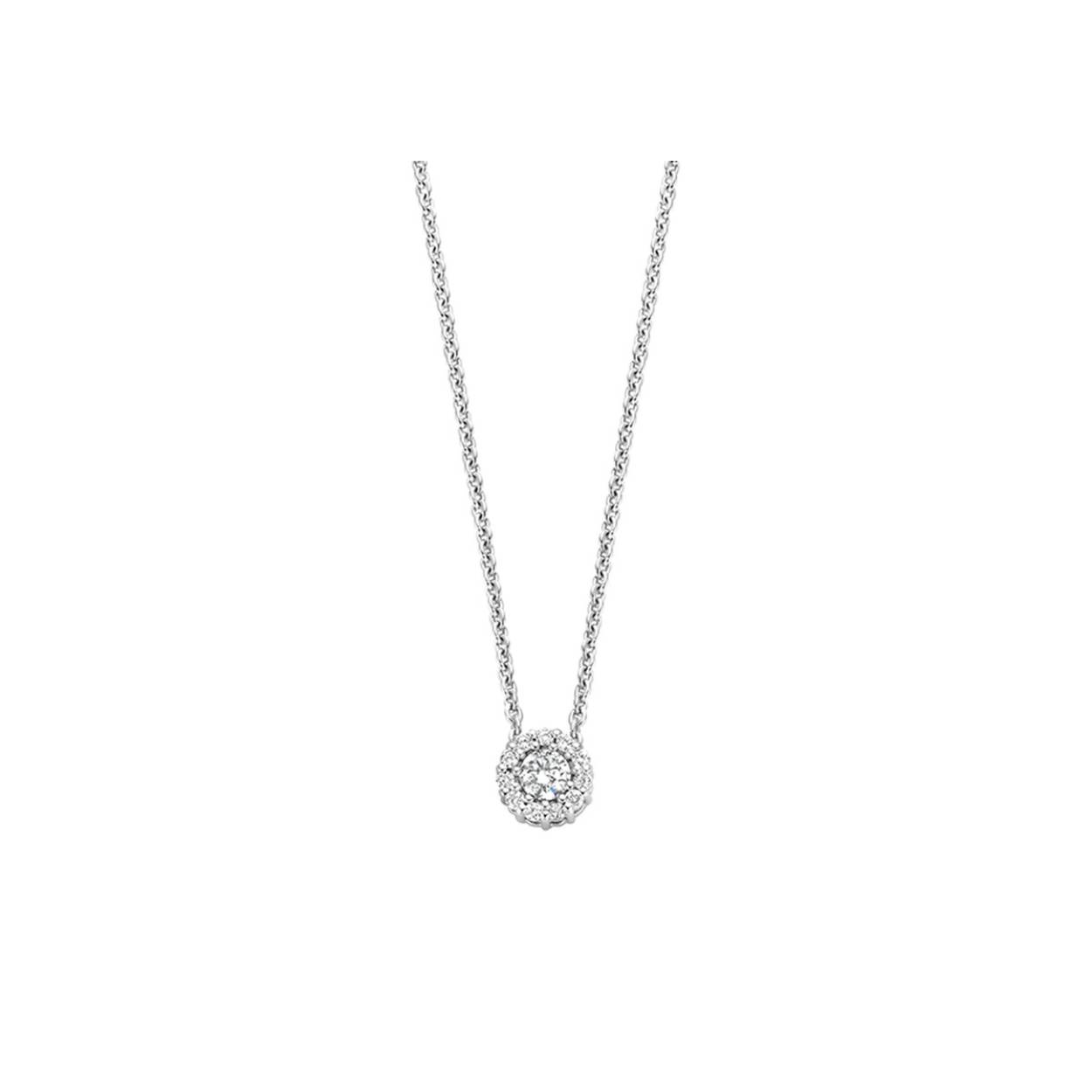 Het Moments zilver zirkonia collier (modelnummer 61330AW) is een verfijnde zilveren ketting, versierd met glinsterende zirkonia's. Dit elegante sieraad voegt een vleugje elegantie toe aan elke outfit. Draag het bij speciale gelegenheden of om een alledaagse look te verfijnen. Perfect voor stijlvolle modieuze dames die graag een statement willen maken.