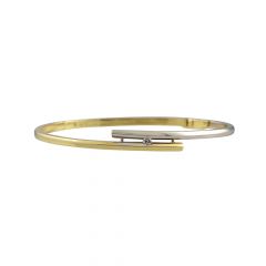 R&C bi-color bangle armband met 0.07 crt. si/river