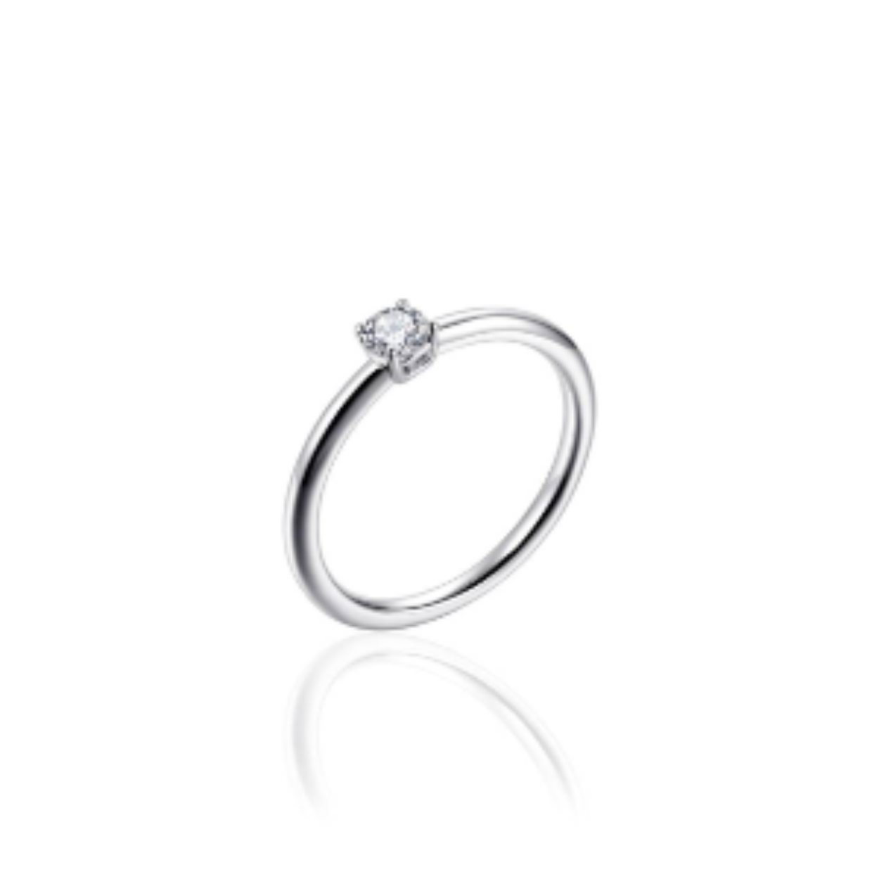 Zilveren ring met zirkonia.
