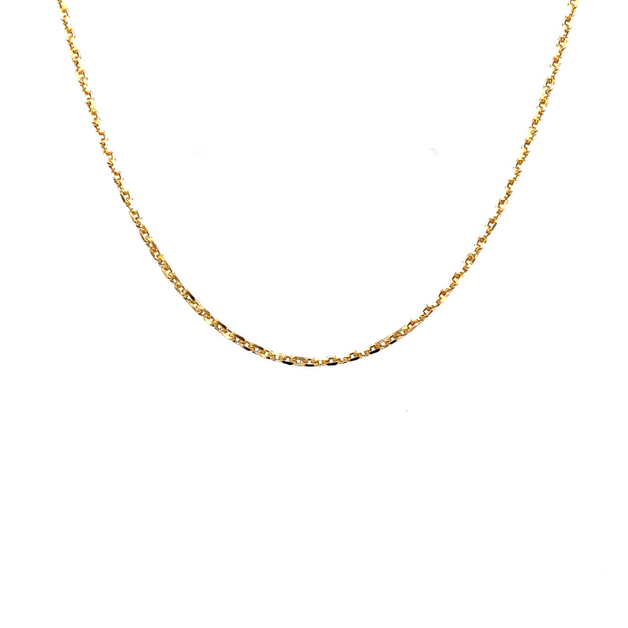 14 krt geelgouden collier geslepen anker 45cm