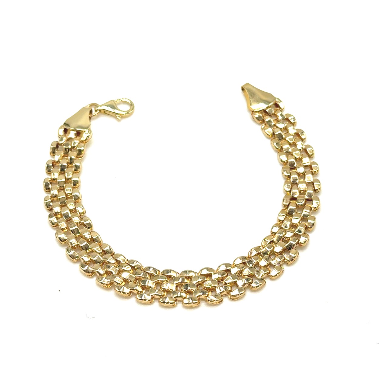 14k gouden armband van Rijk collectie. ca 9.7 mm breed, 19cm, 8.7 gram 