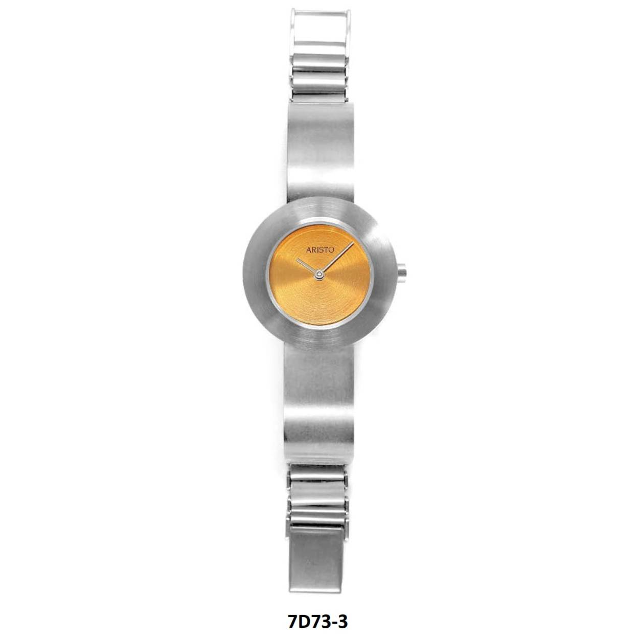 Aristo dameshorloge met spangband 29 mm warm gele wijzerplaat plaat