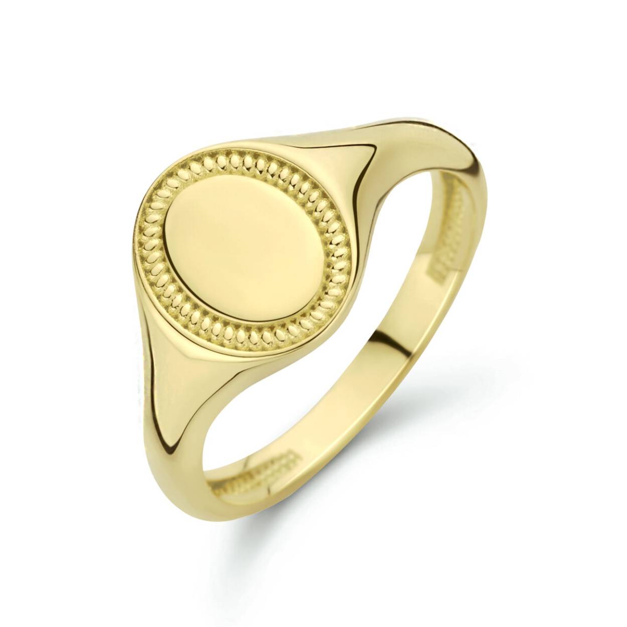 Geelgouden graveerring ovaal