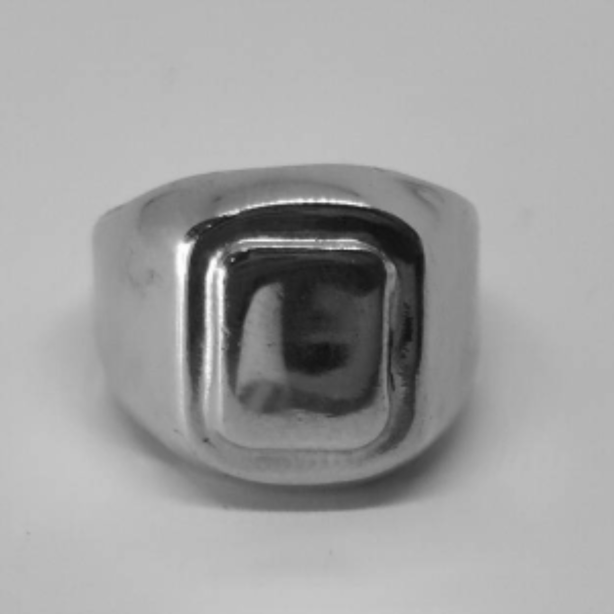 Zilveren heren zegel ring 