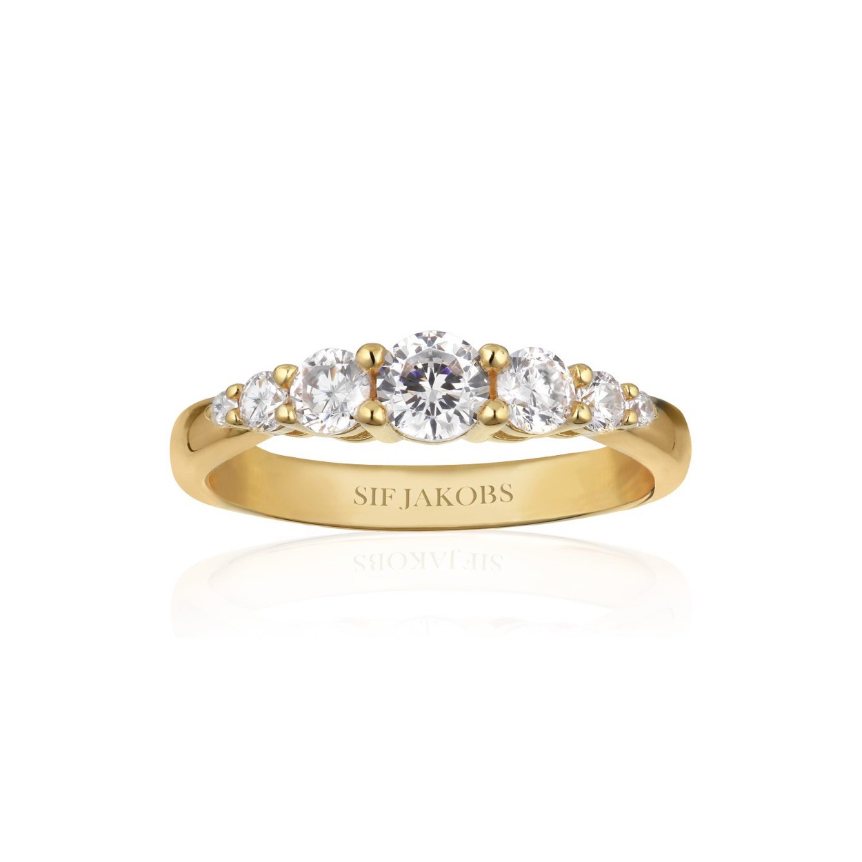 RING BELLUNO - 18K GOLD PLATED WITH WHITE ZIRCONIA