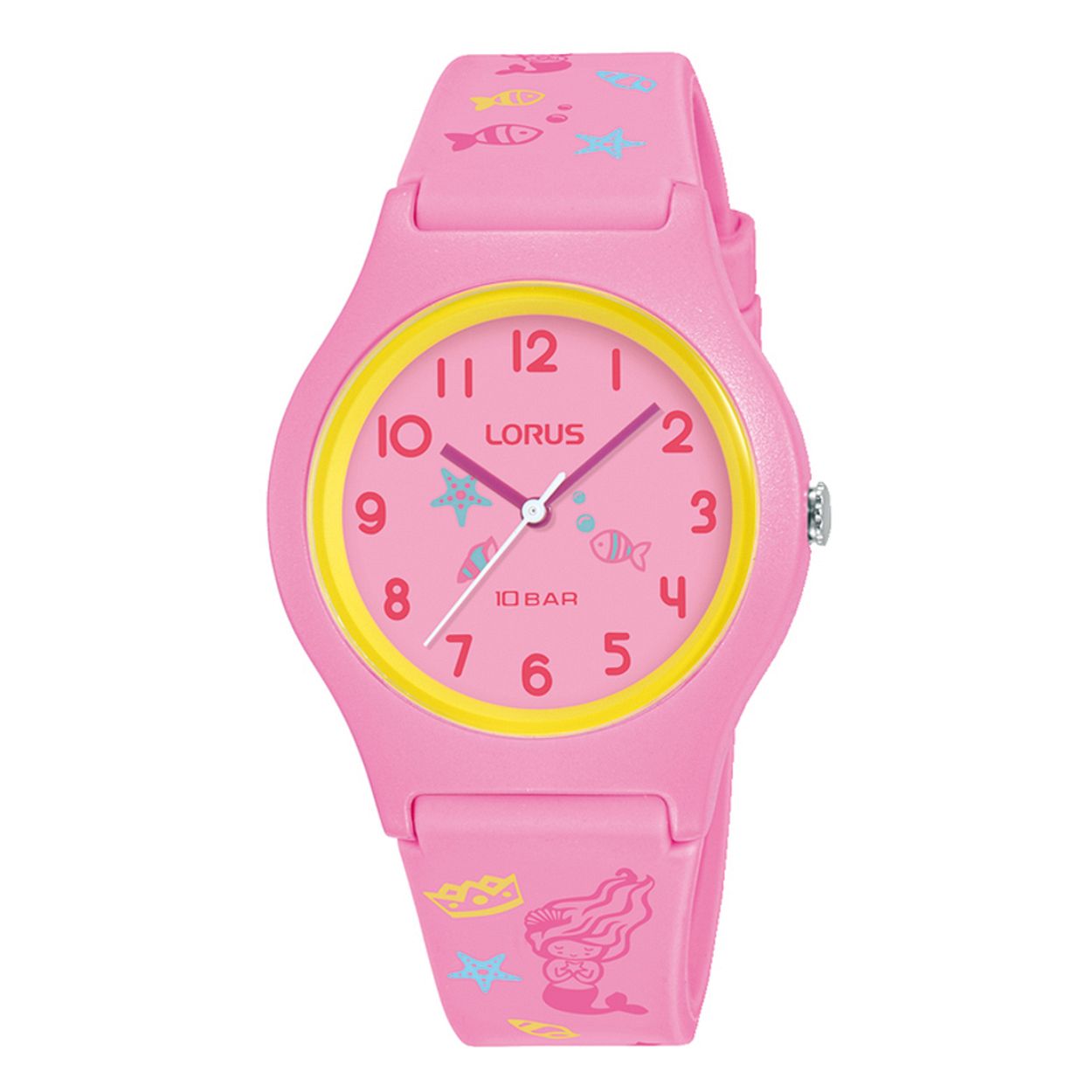 Dit horloge is gemaakt van hoogwaardig siliconen en heeft een fijne gespsluiting waarmee je het item met gemak om kunt doen. De kast heeft een diameter van 34 millimeter en is roze. Het horloge heeft een ronde vorm en een uurwerk van quartz. De analoge tijdsweergave zorgt ervoor dat je de tijd altijd duidelijk kunt aflezen. De horlogeband heeft een breedte van 13.5 millimeter en past perfect bij dit stoere RRX49HX9 horloge van Lorus.