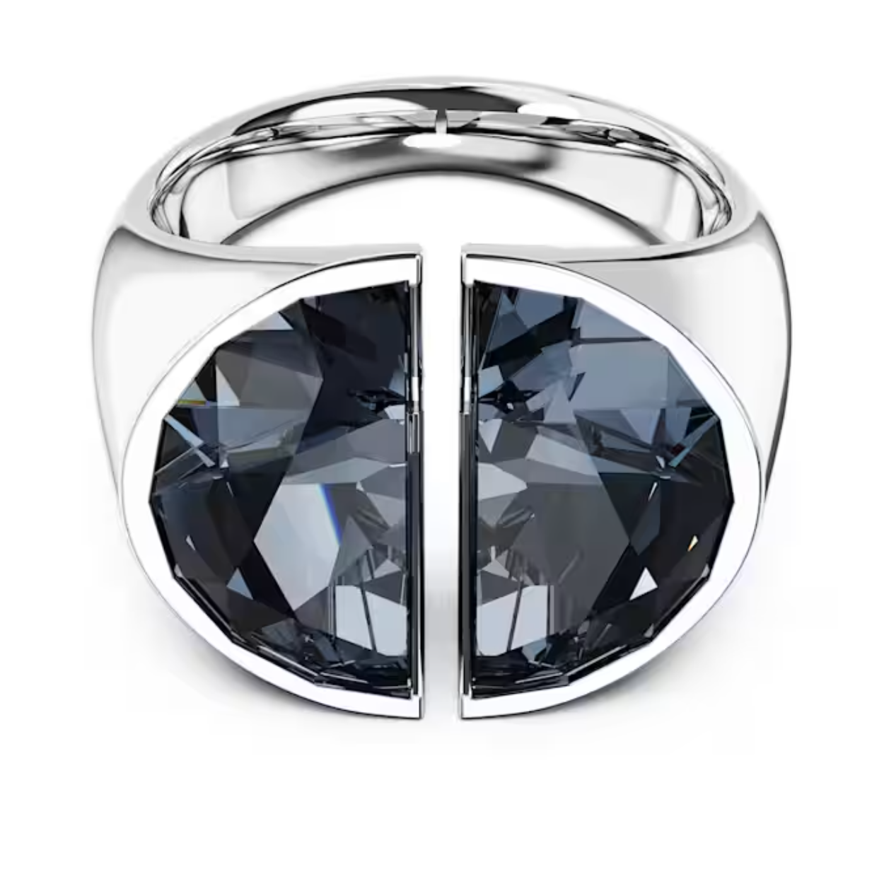 Deze bijzondere Lucent-ring is gemaakt voor een opvallende en gewaagde stijl. Het ontwerp met een rhodium toplaag en grijze halfgeslepen steen valt prachtig om de vinger met een opening in het midden. Laat klassieke stijlen links liggen en kies deze alternatieve ring om uw look te laten stralen.