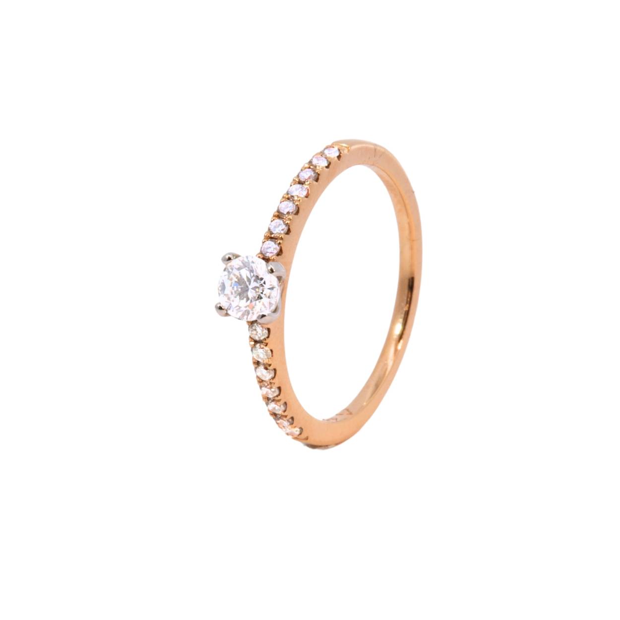 ring in roségoud 0,18ct 2gr