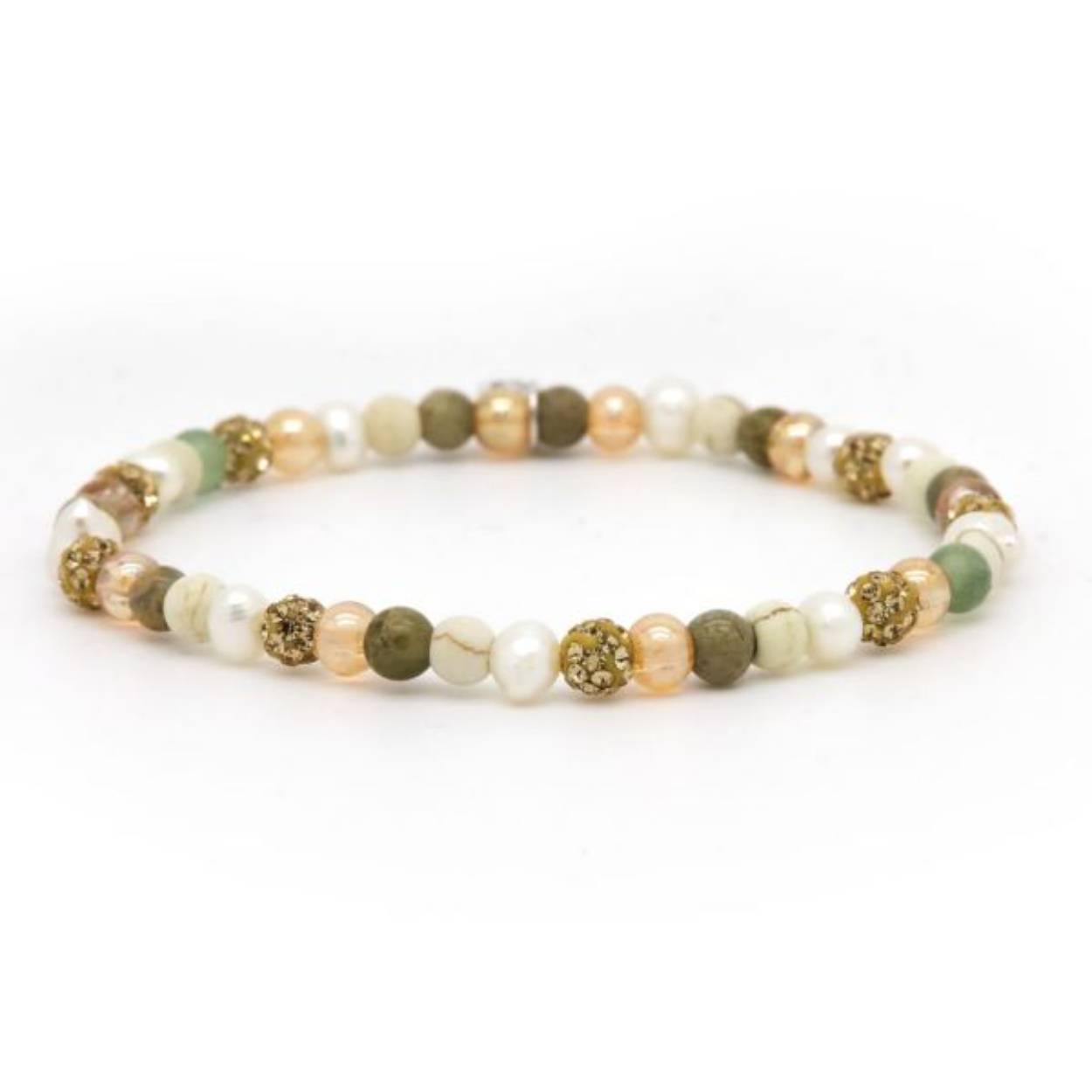 Dit is de Spiral Rosin-armband. Alle kristallen kralen en natuurstenen kralen zijn 4MM. De lengte van de armband is 19CM. Het is een perfecte armband om te mixen en matchen met onze andere armbanden!