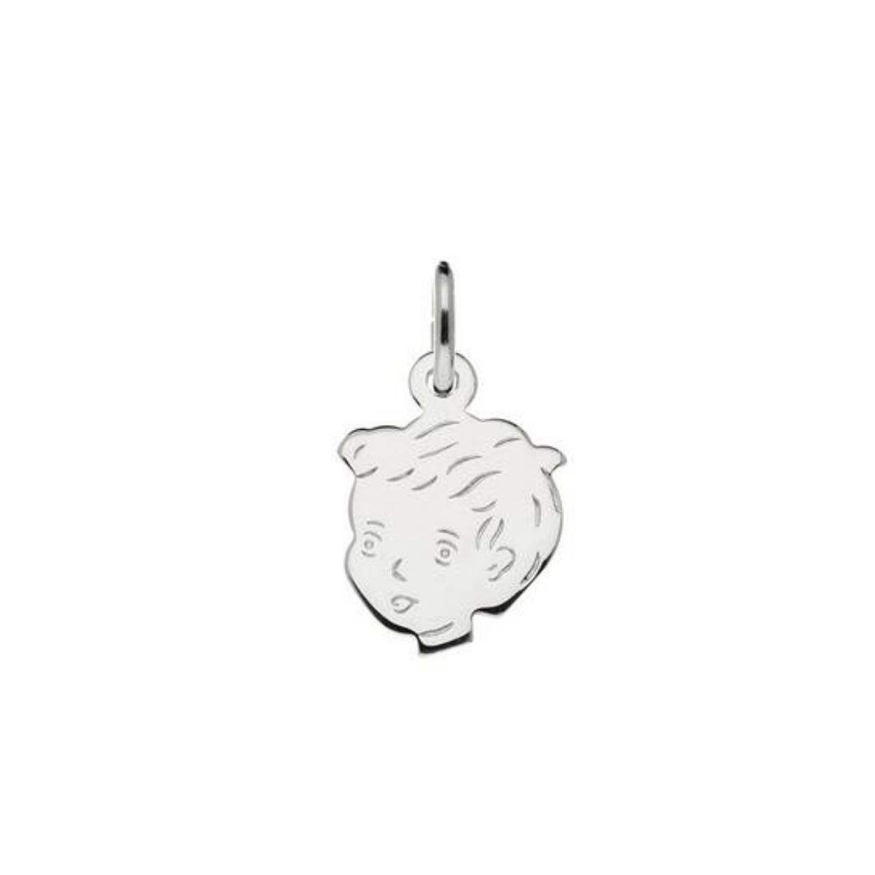 Zilver jongenskopje 14 x 11 mm