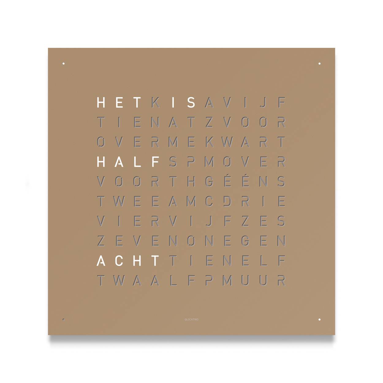 Qlocktwo Classic Hazelnut