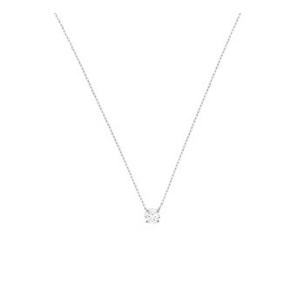 Witgoud collier  met zirconia 40-44 cm 4104165