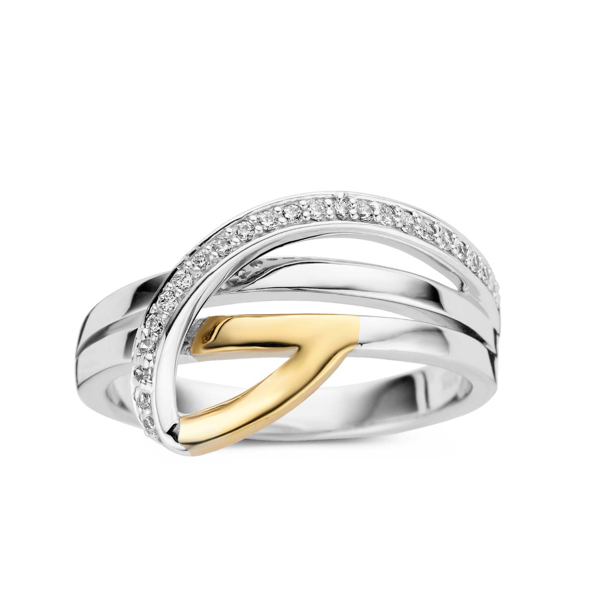 ring in zilver en goud 18kt