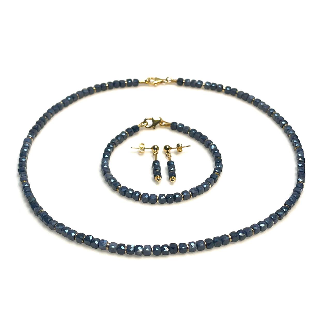 collier saffier blokjes