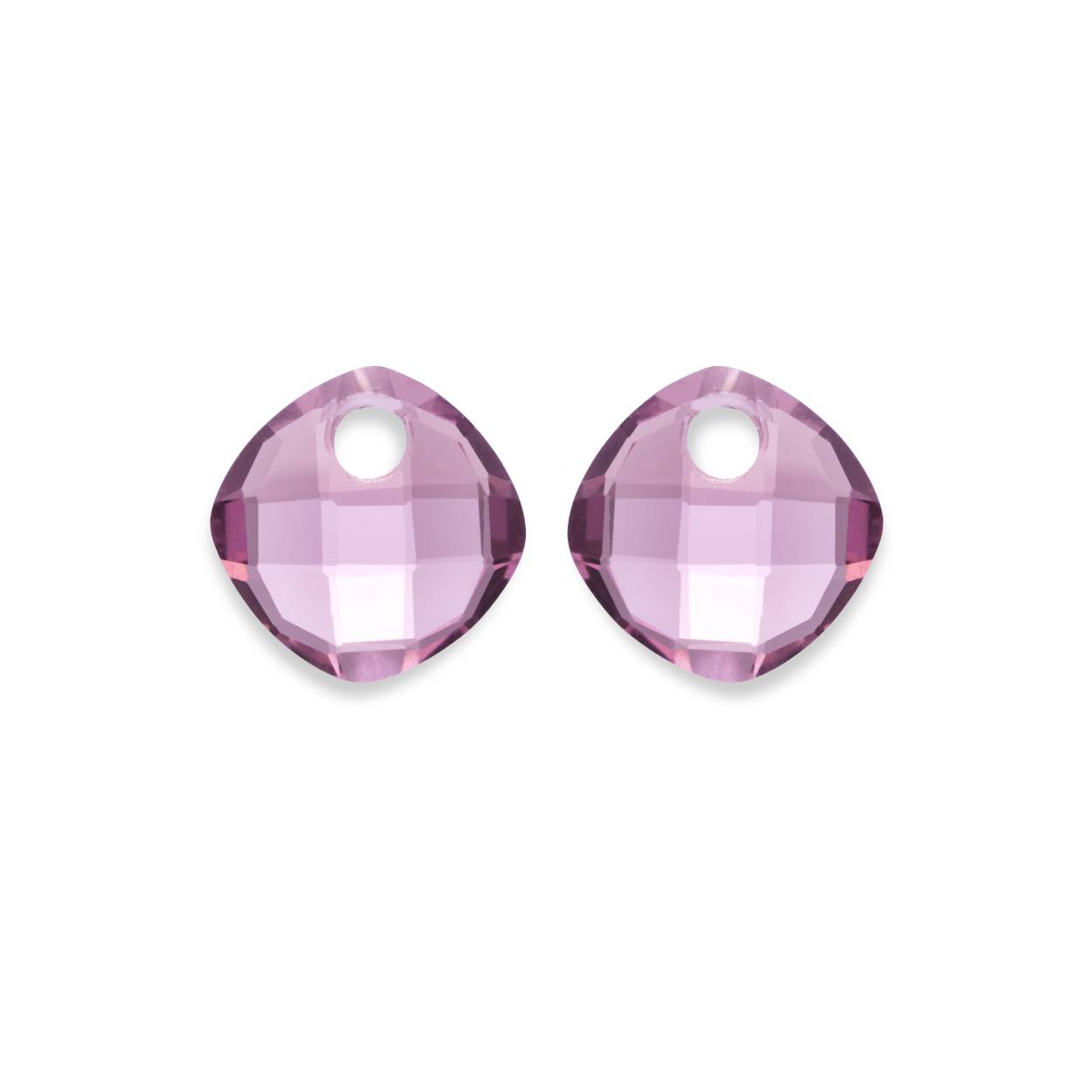 Sparkling Jewels oorstenen Aubergine Quartz Cushion Cut