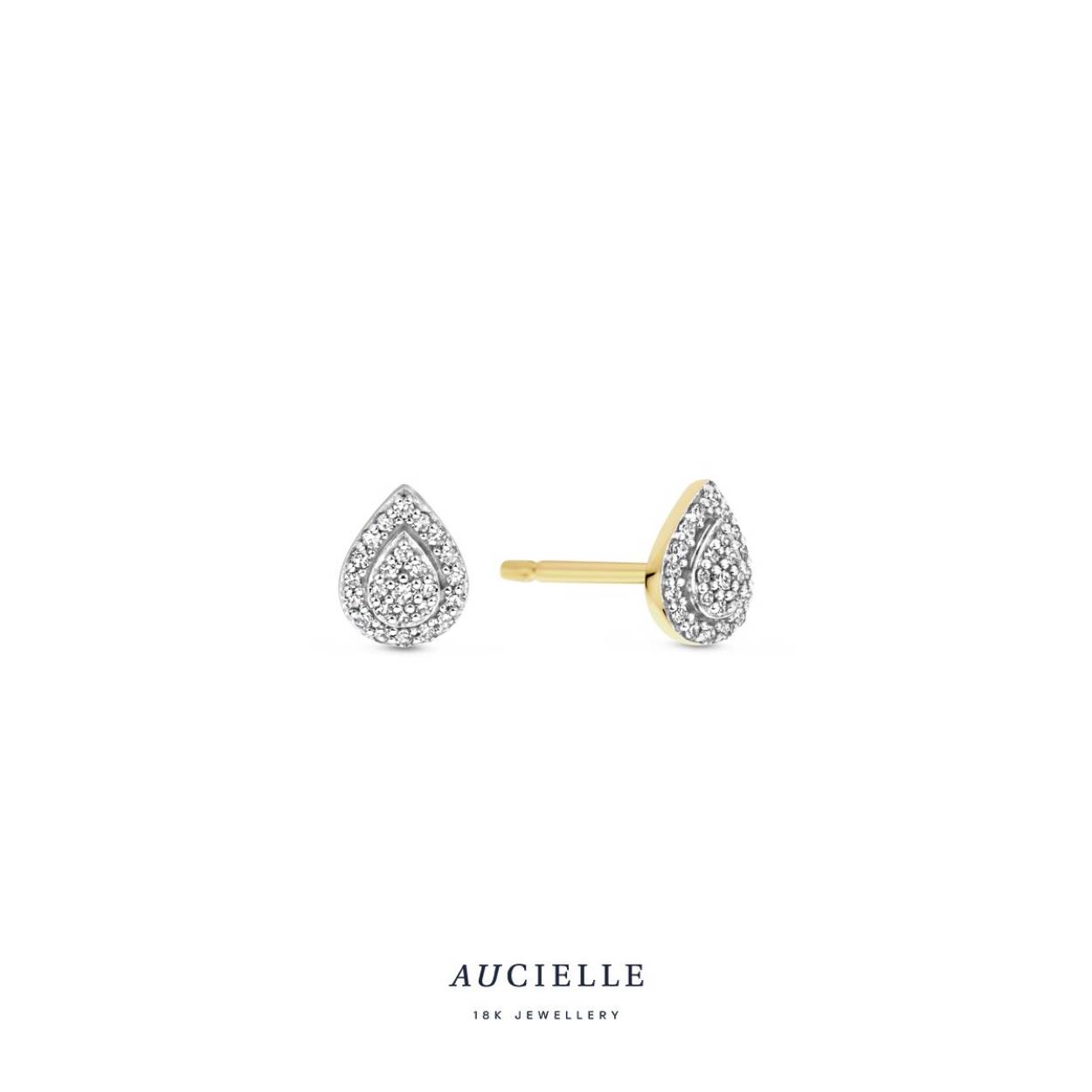Aucielle oorstekers goud 18kt, diamant 0.09ct
Peer pav&eacute;