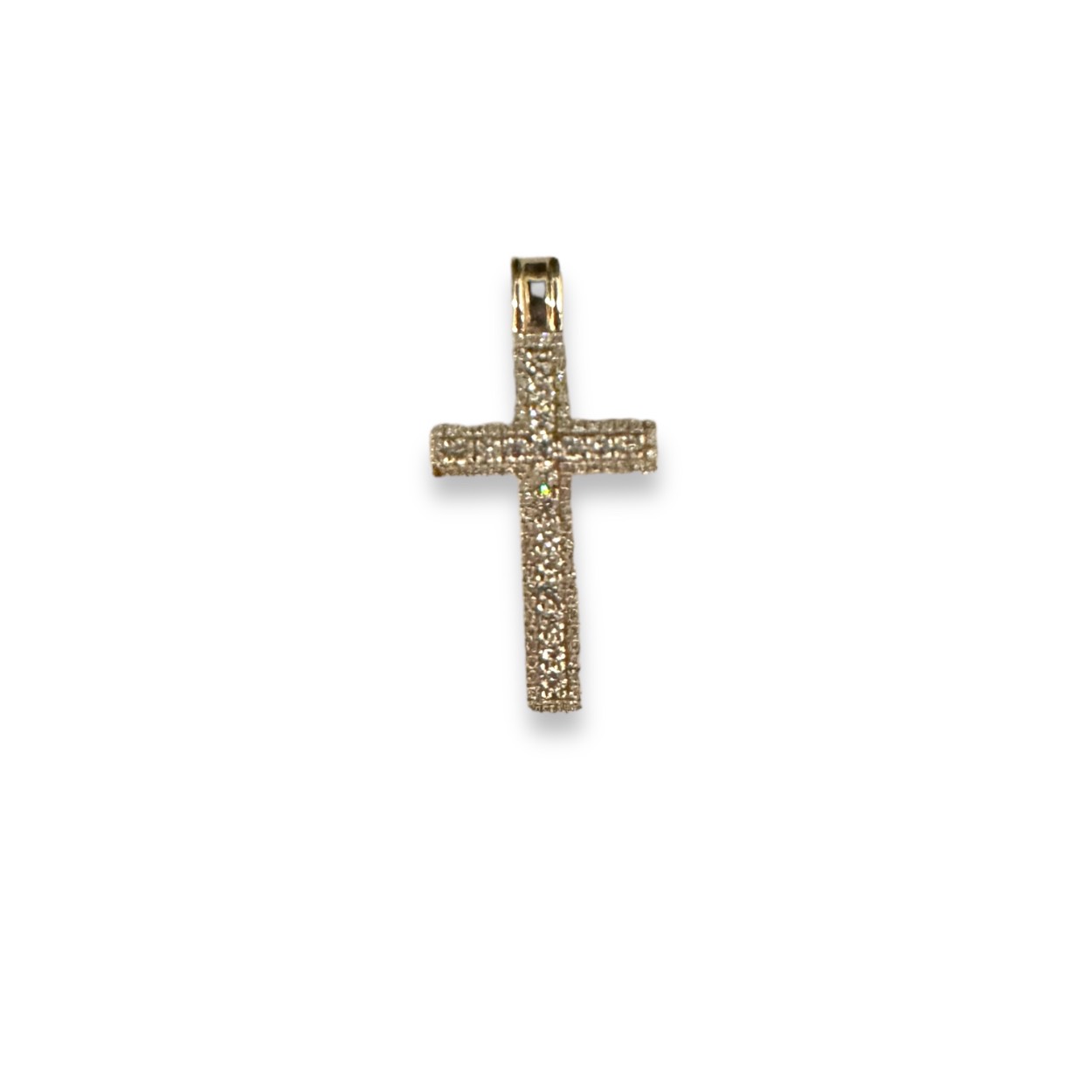 14K  gouden diamanten kruis. totaal 0.43 caraat tw/si kwaliteit 