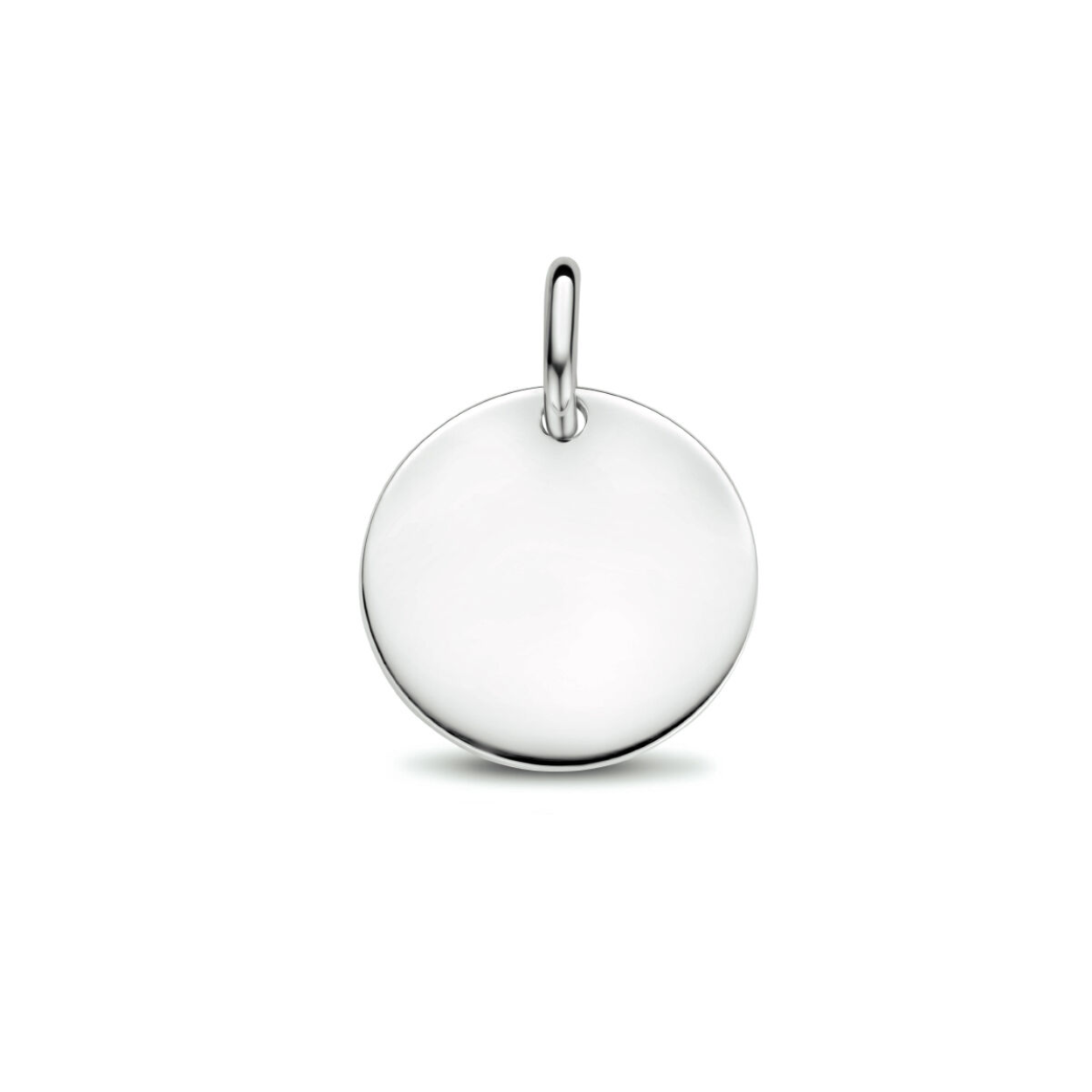 Gerhodineerd 925 zilveren graveerhanger met een diameter van 18mm. De hanger heeft een dikte van 1.2mm.