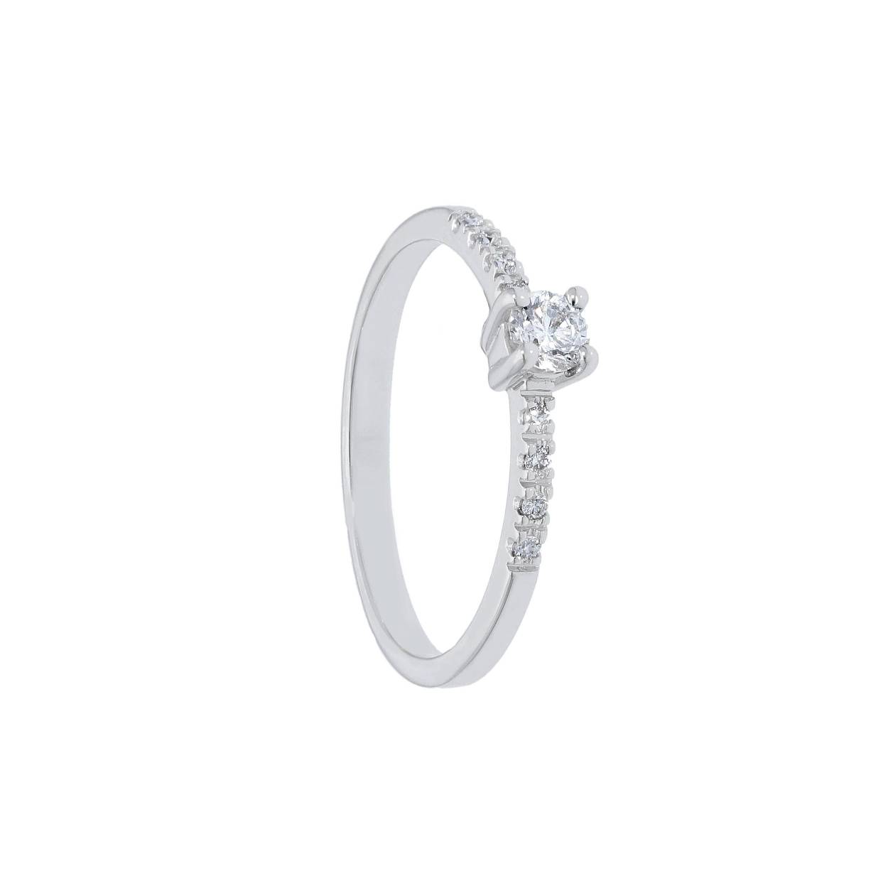 Ring wit goud 18kt met 0.17 ct diamanten