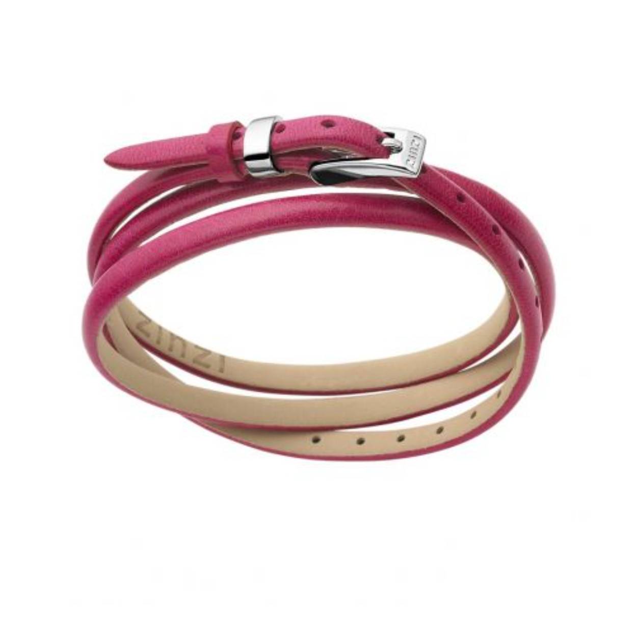 Zinzi leren wikkelarmband fuchsia one-size ZIA945R