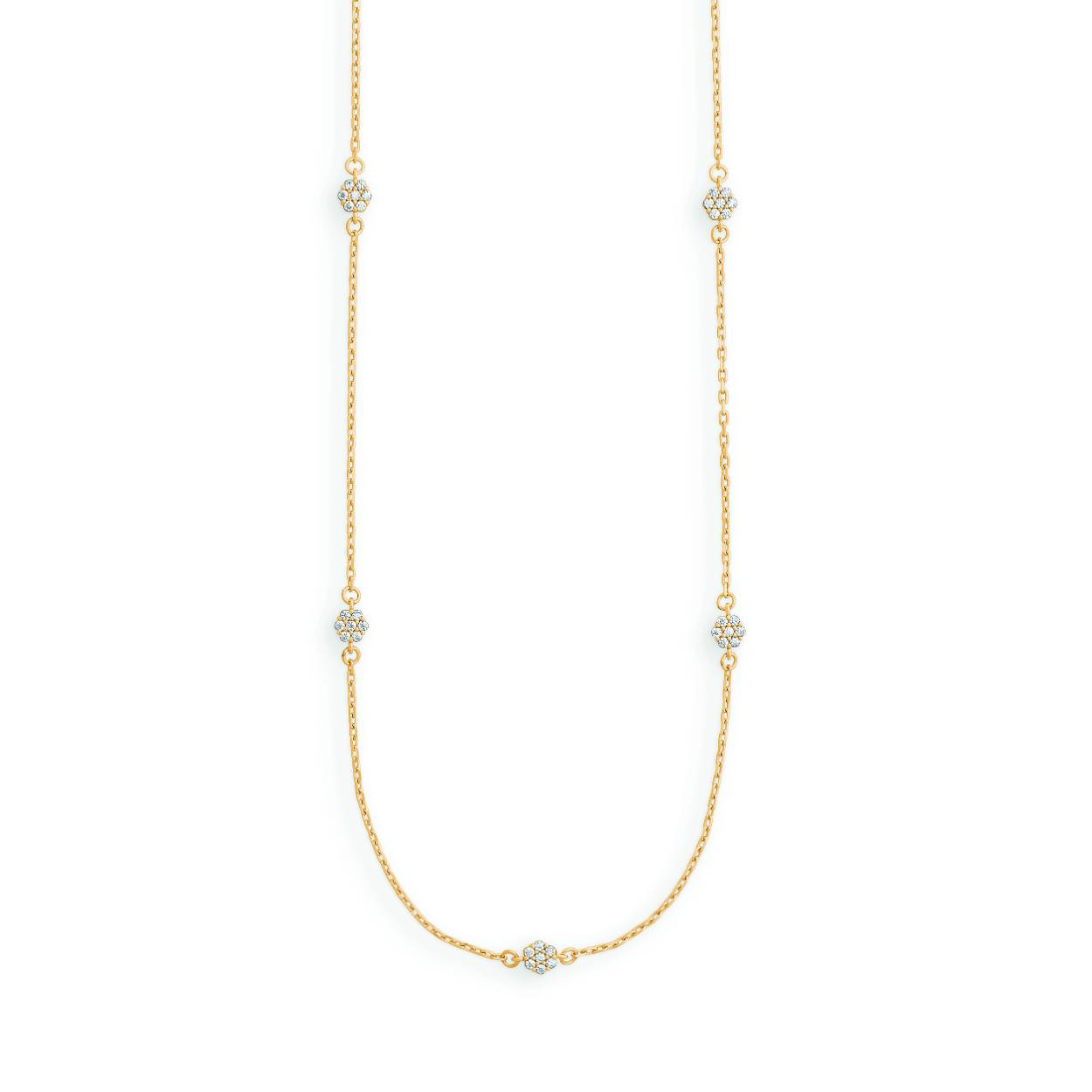 Choker met zirkonia in bloemvorm