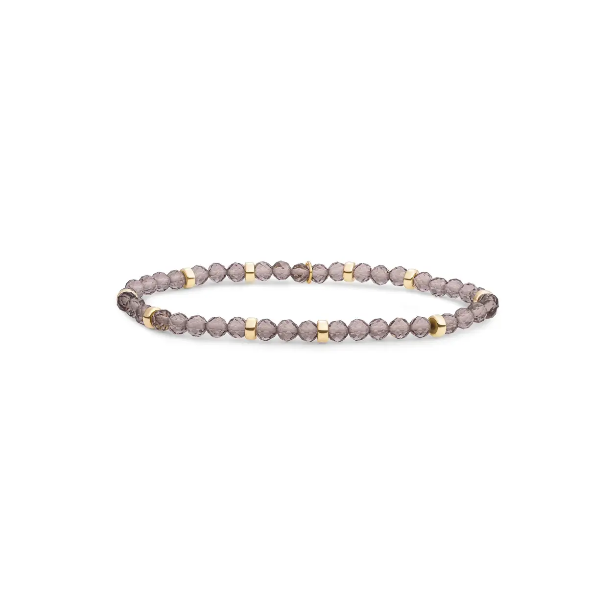 Sparkling Jewels Armband Smokey Quartz Roundel Interstellar Gold SBG-GEM23-MIX-RDL