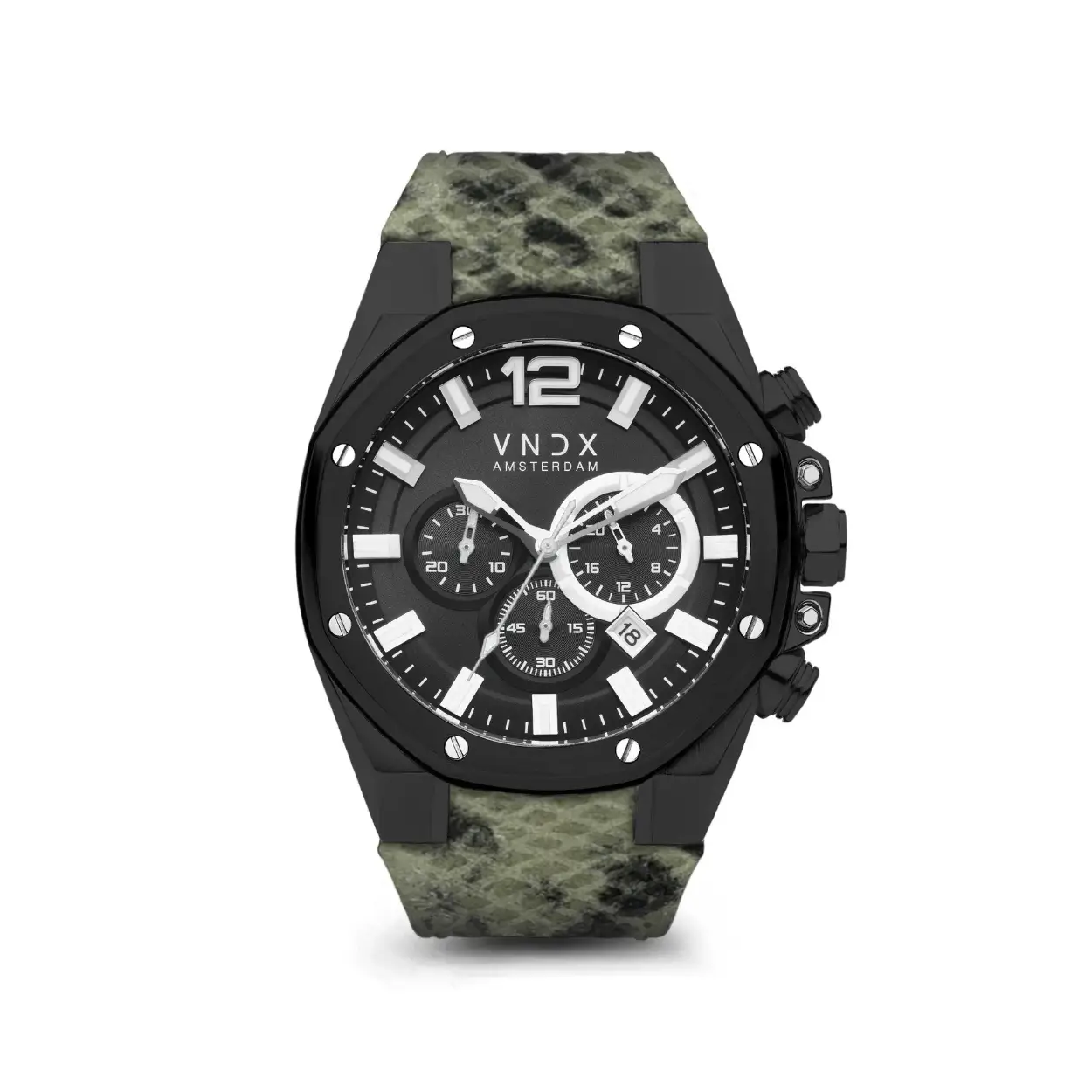 Een elegant horloge voor een wijs man. Uitgevoerd met een zwarte kast, gecombineerd met een unieke slangenprint lederen band. 

Voorzien van een multifunctionele chronograaf met datumaanduiding en lichtgevende index. 

De Wise Man Winter Luxury, een elegant horloge voor jezelf of om cadeau te doen. 