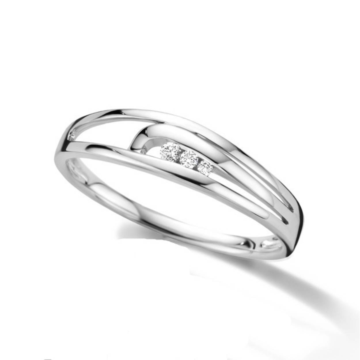 Ring wit goud 18kt met diamanten.