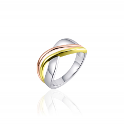 Zilver ring maat 56 tricolor R074T