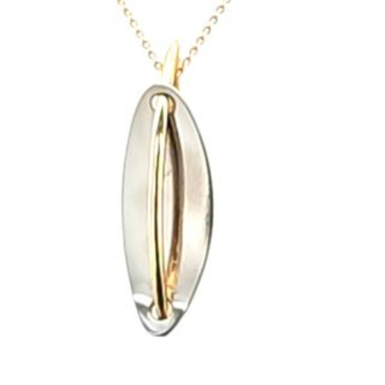 titanium poli hanger ovaal met gouden draad small