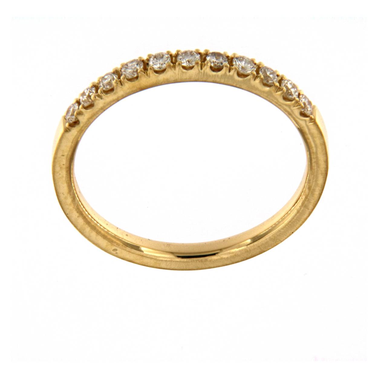 18 kt gg ring met 11 x 0.02ct briljant castle zetting