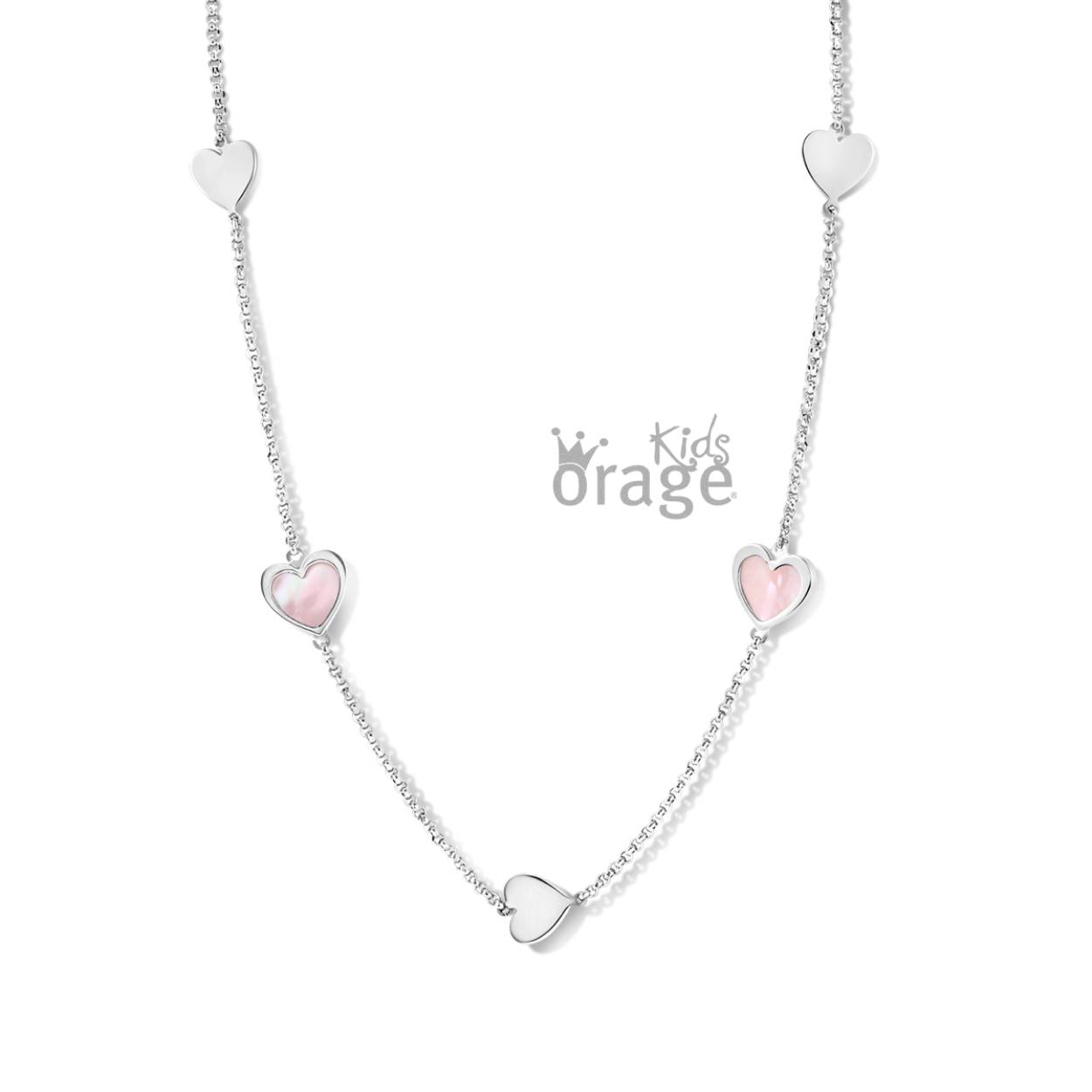 Zilveren collier met hartjes en parelmoer van Orage kids
Lengte: 36 + 5 cm
Ideale set voor bij de communie/lentefeest outfit!
Bijhorende oorbellen en armband ook verkrijgbaar