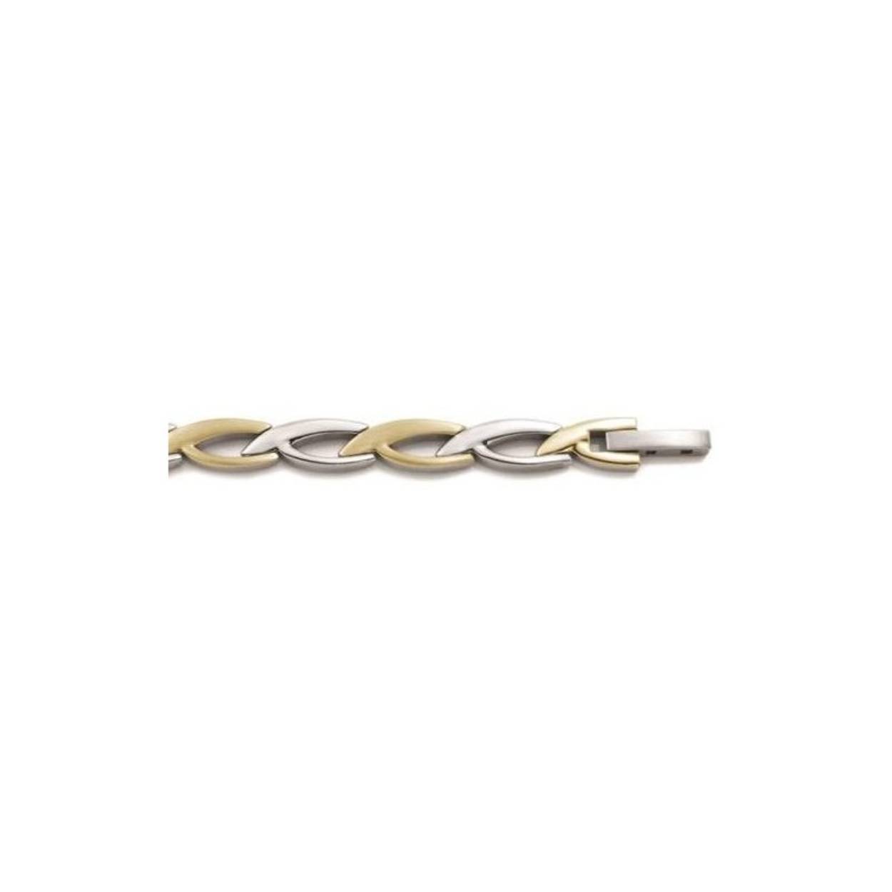 Staal bicolour collier v-vormige schakel 42 + 3 cm - 6.5 mm