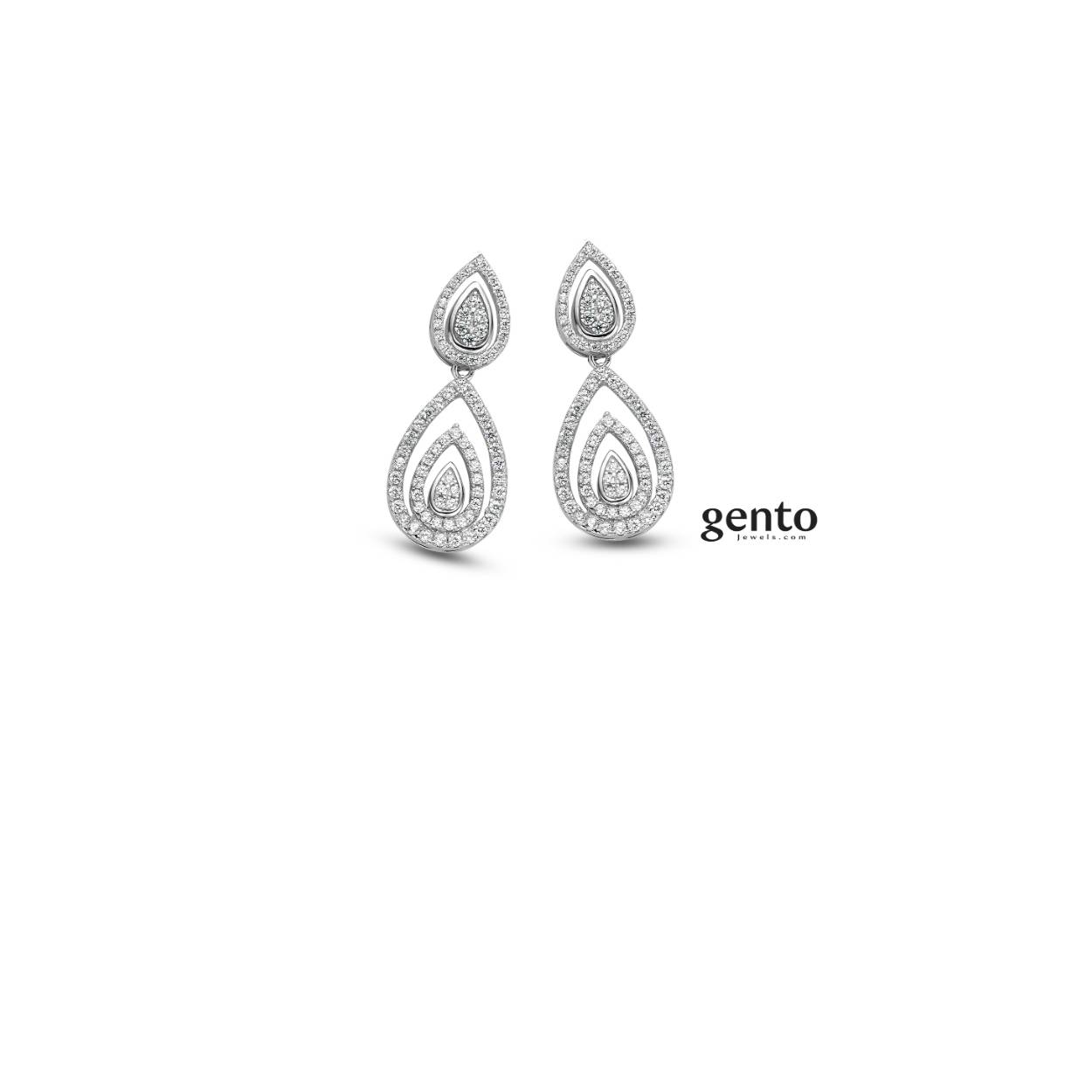 Zilveren oorbellen zirconium gento jewels