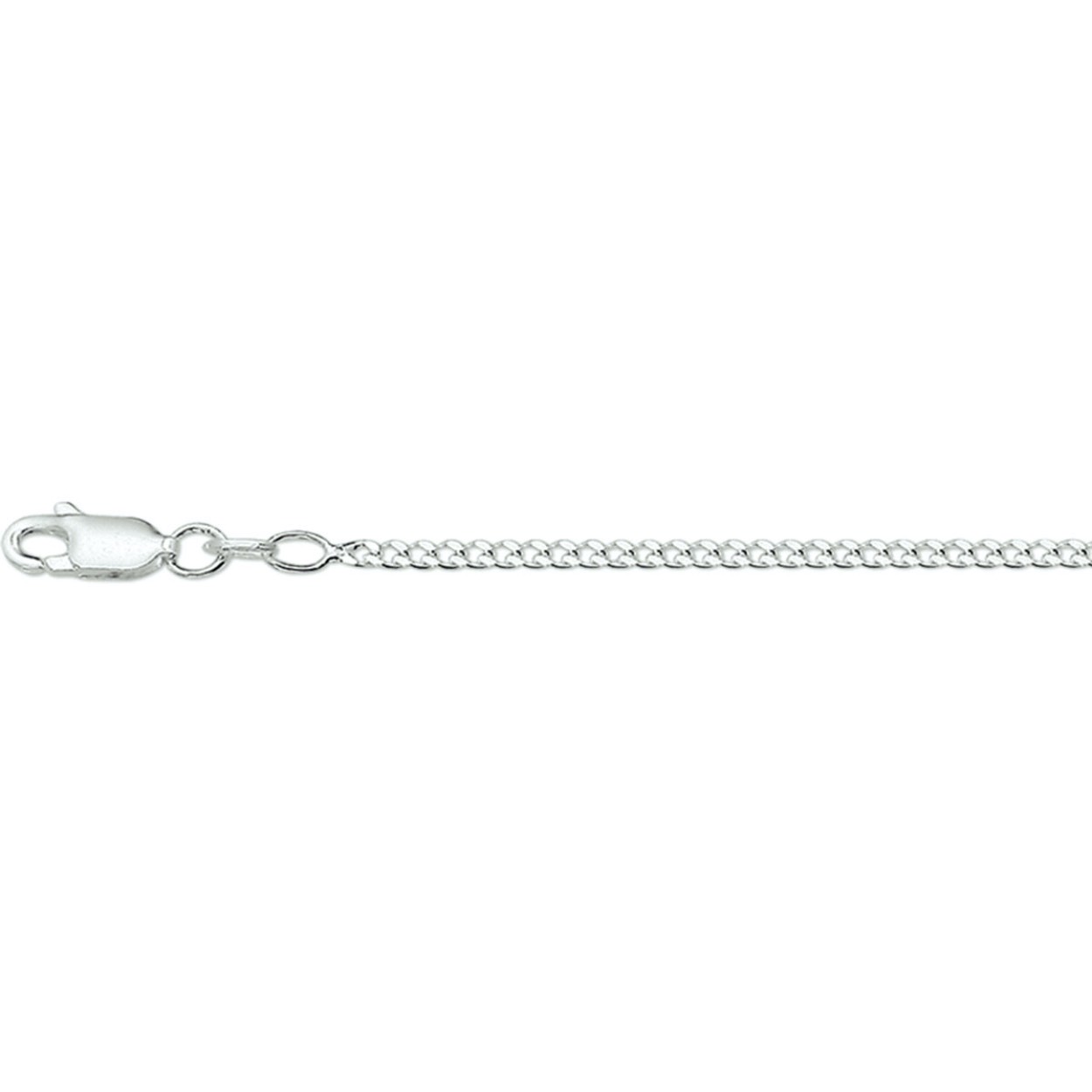 Zilveren collier met gourmette schakel. 
Lengte: 45 cm.
Breedte: 2mm.
Dit collier is in diverse lengtes en breedtes beschikbaar, vraag ernaar bij juwelier Hendriksen.