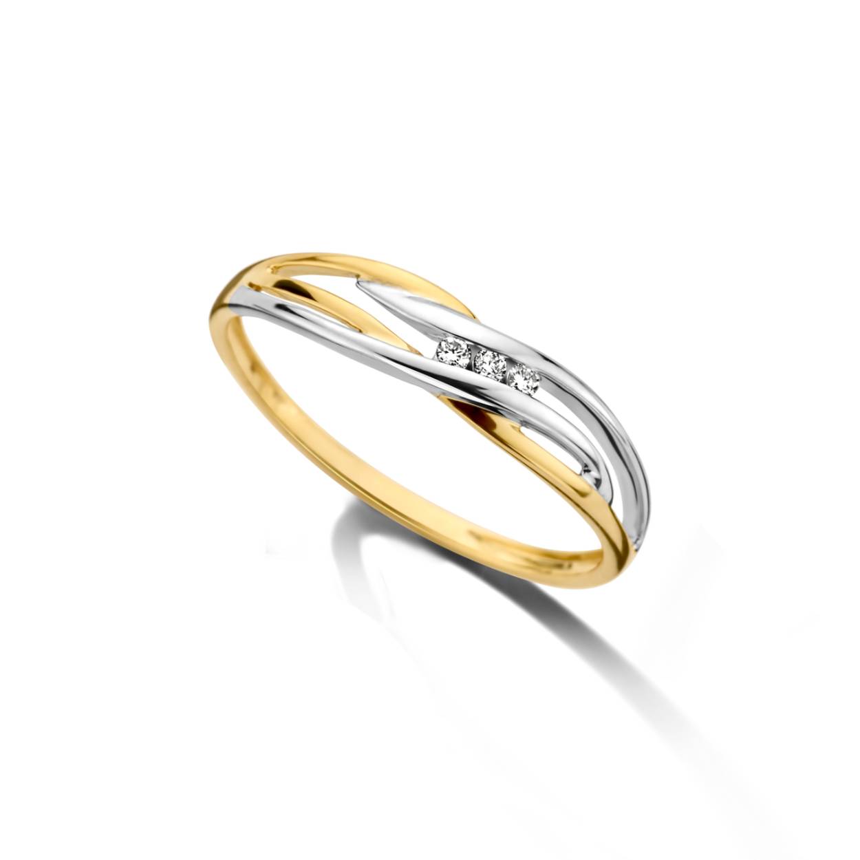 Ring bicolor  0.03ct brilj