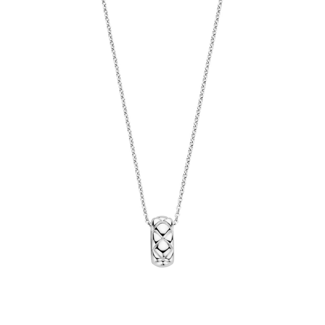 zilveren Ti Sento collier, gewerkt ovaaltje