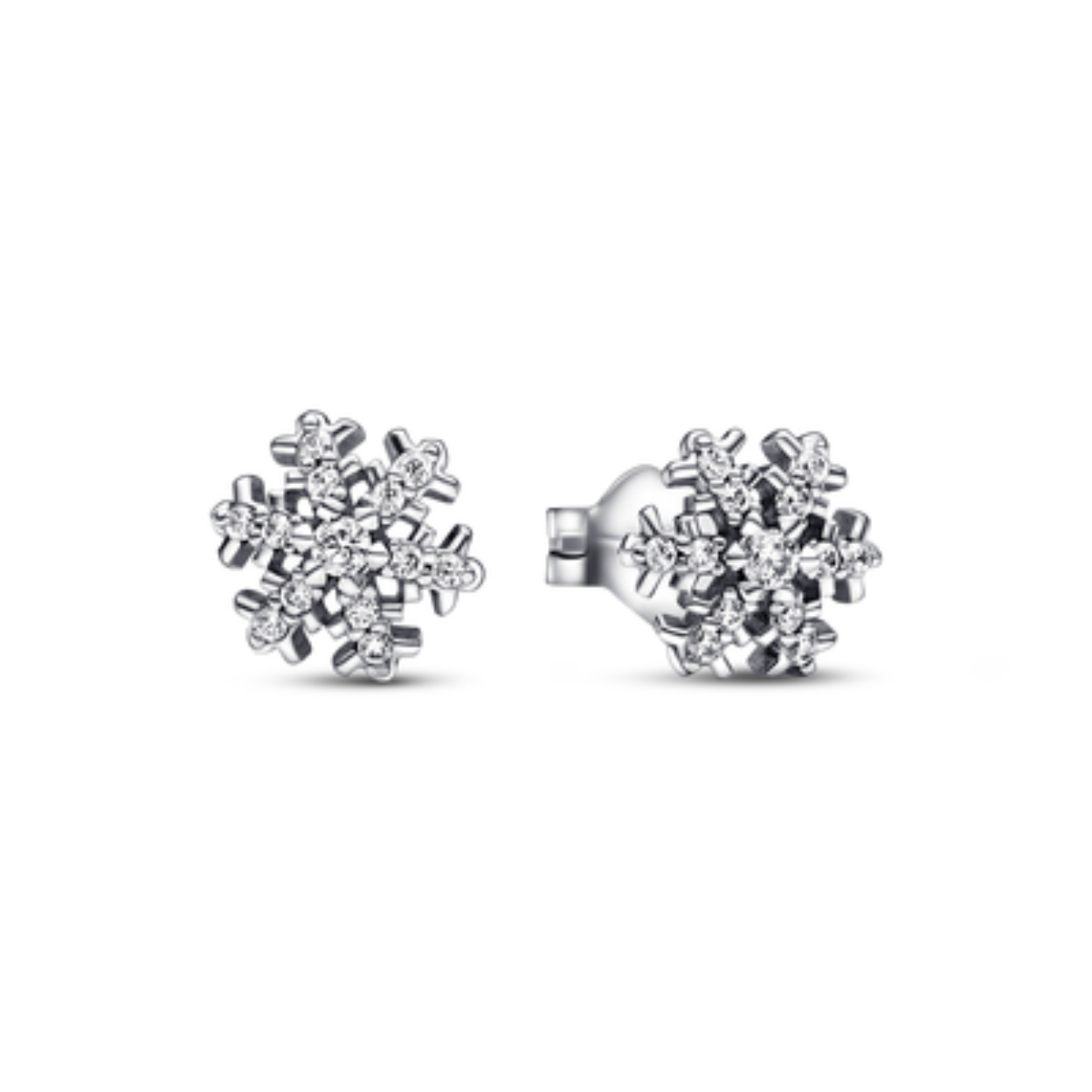 Pandora Charm oorstekers snowflake zilver zirconia