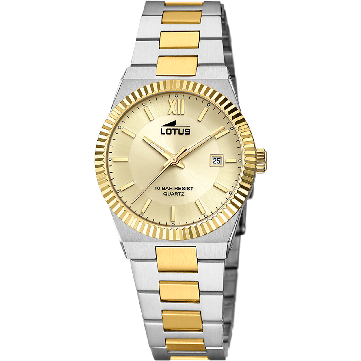 Lotus dames horloge 18839/2 met een 316l roestvrij staal kast en een mineraal glas met een 316l roestvrij staal band/armband. 