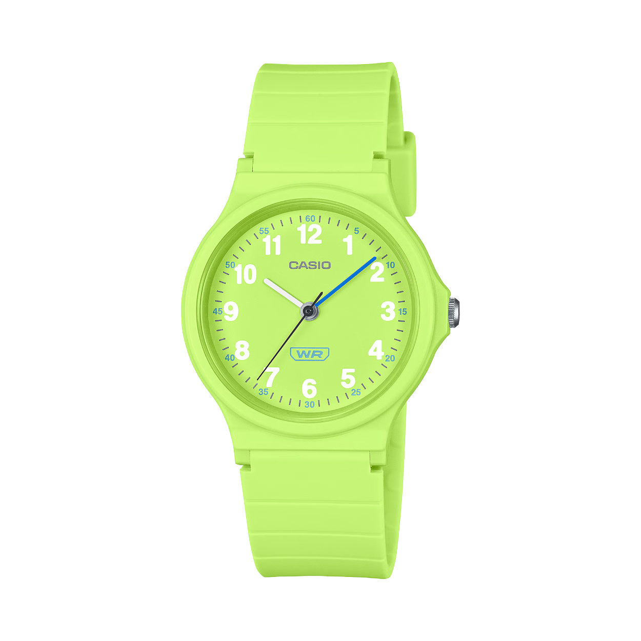 Een analoog horloge met een klassieke uur-, minuten- en secondewijzer in een kleiner, eenvoudig te dragen formaat. 

De uur- en minutenwijzers hebben dezelfde kleur als de overeenkomstige indexmarkeringen. Het is dus eenvoudig om de tijd af te lezen, waardoor dit een ideaal eerste horloge is.

De band is gemaakt van hars van biologische oorsprong om de impact op het milieu te verminderen.