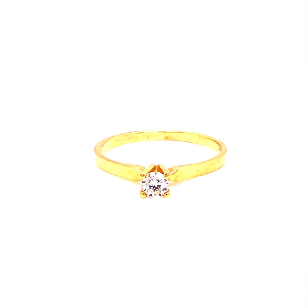 IDN 14krt geelgouden ring met diamant