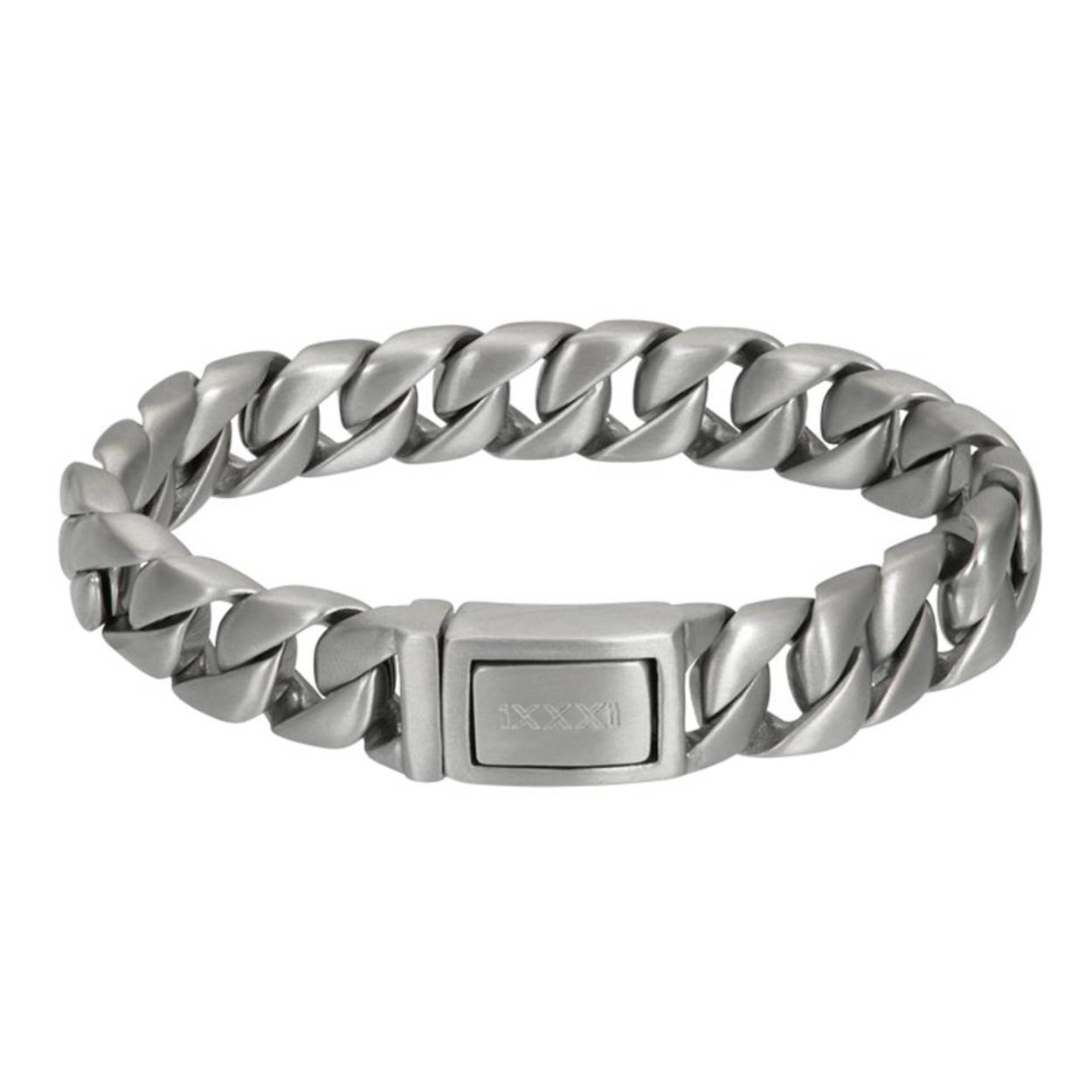 De iXXXi MEN armband France is gemaakt van stainless steel en is voorzien van een mat zilverkleurige uitvoering. De bracelet is voorzien van grove schakels die in een rij van twee schakels breed in elkaar gevlochten zitten. Bracelet France is voorzien van een langwerpige, mat zilverkleurige sluiting die perfect past bij het design van de gehele armband. 