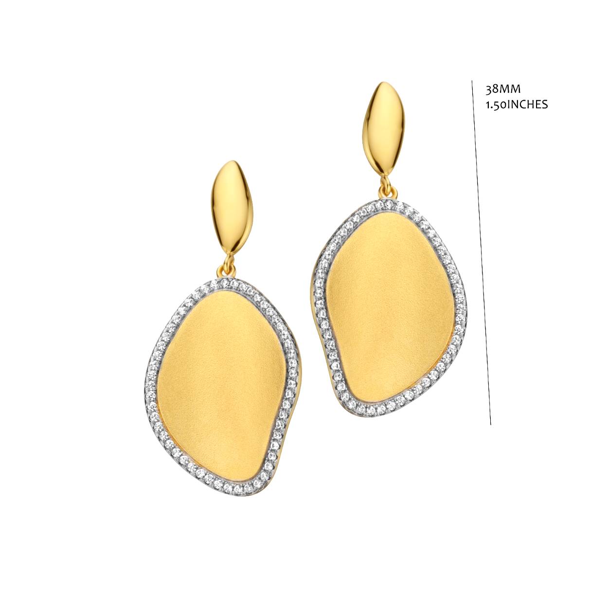 Goudkleurige oorhangers met zirkonium van het merk Silver Rose
Materiaal: 925 zilver, verguld
Bijhorende ketting met hanger ook verkrijgbaar